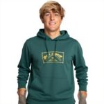Sweat à capuche homme Billabong Arch Print Po Deep Teal