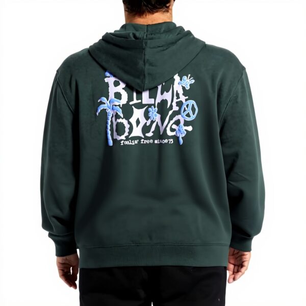 Sweat à capuche Billabong homme zippé vert forêt coton
