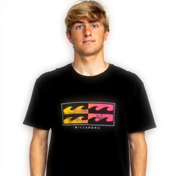 T-shirt BILLABONG Upside Down Homme Noir Manches Courtes