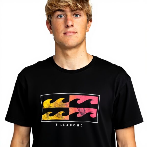 T-shirt BILLABONG Upside Down Homme Noir Manches Courtes