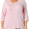 Just My Size Chemise Femme V Côtelé Manches 3/4 Confort-0