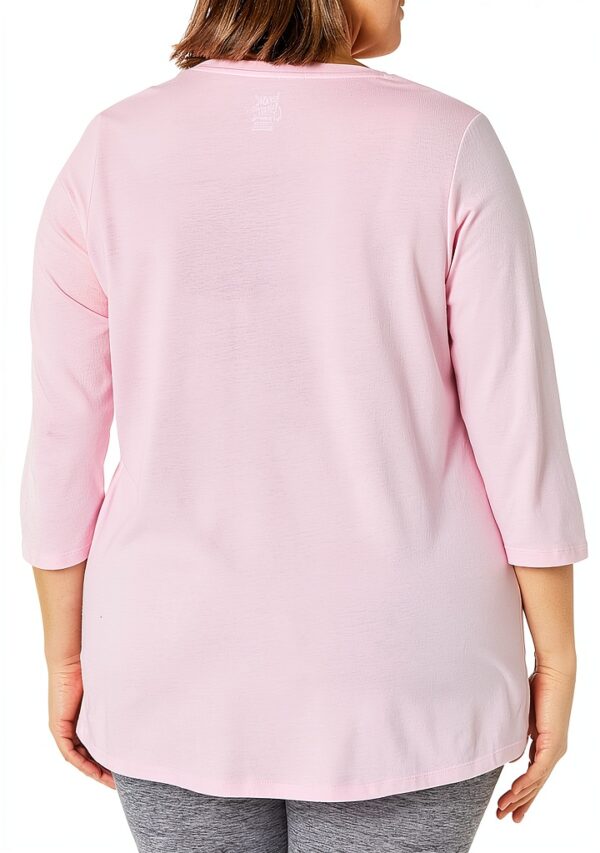 Just My Size Chemise Femme V Côtelé Manches 3/4 Confort-1