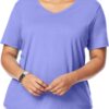 T-shirt Just My Size Col V Coton Femme Silhouette-0