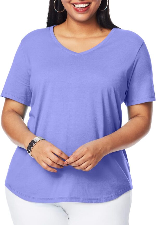 T-shirt Just My Size Col V Coton Femme Silhouette-0