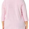 Just My Size T-shirt Femme V Côtelé Manches 3/4 Paleo Rose-1