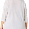 Just My Size T-shirt Femme V Côtelé Manches 3/4 Blanc-1