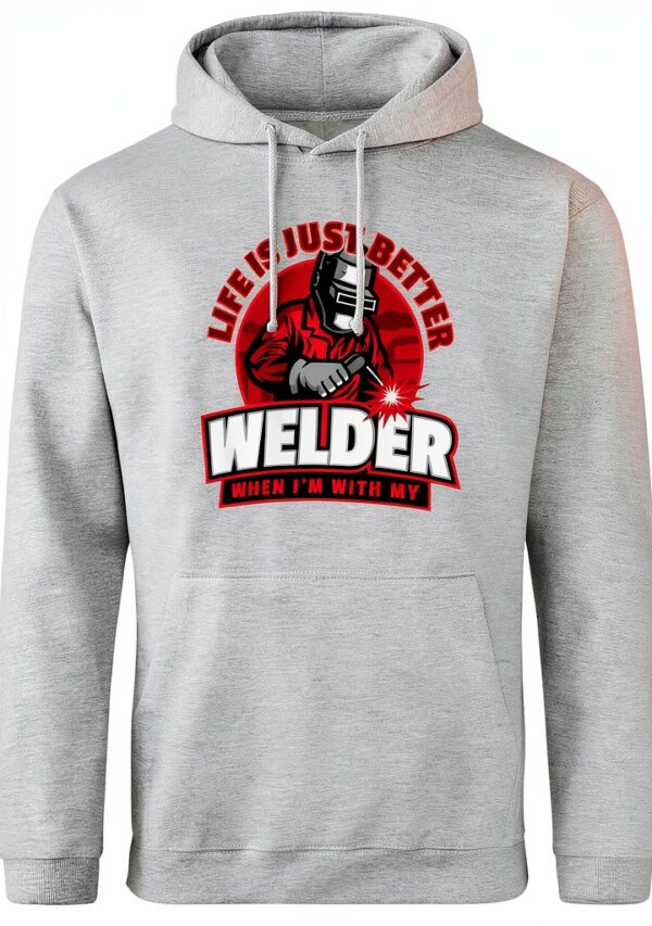 Sweat à capuche unisex B&S Boutique imprimé soudeur