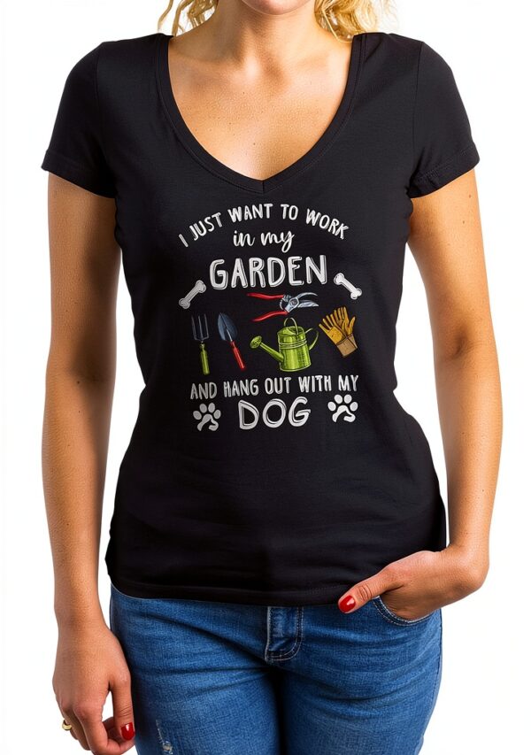 Chemise Femme GR8Shop col V jardinage chien confortable
