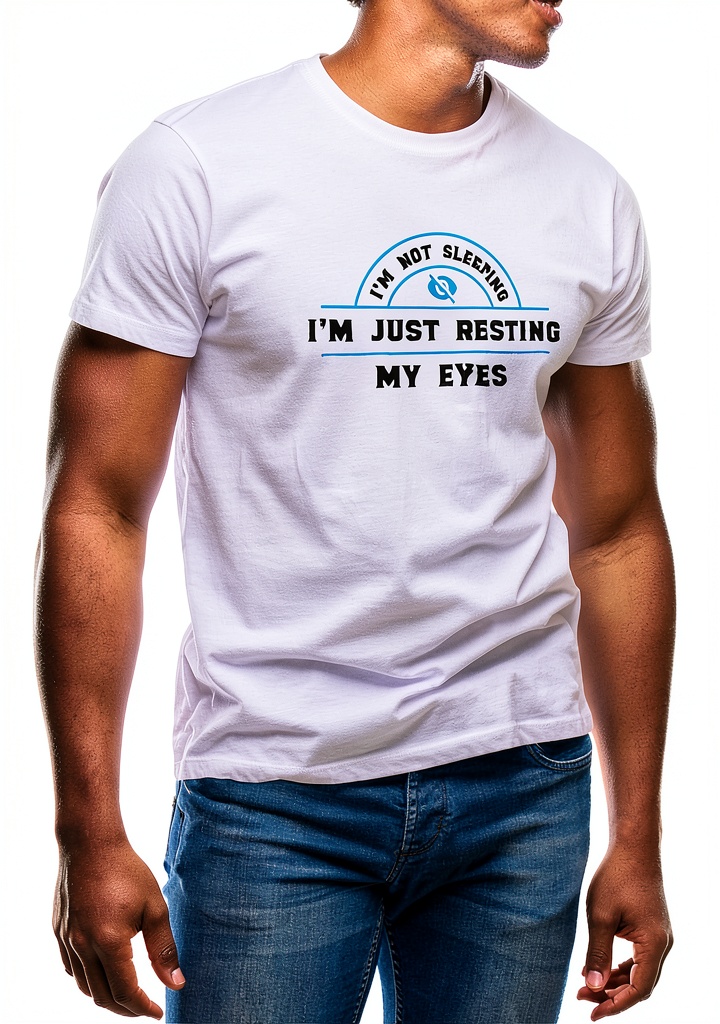 T-shirt GR8Shop Homme Repos Yeux en coton blanc