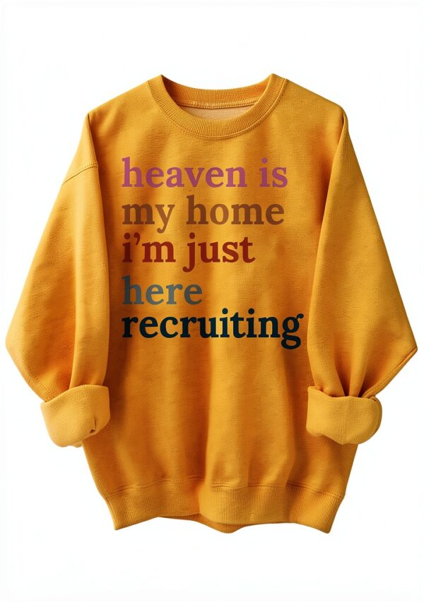 Sweatshirt religieux chrétien Heaven Is My Home jaune 3XL