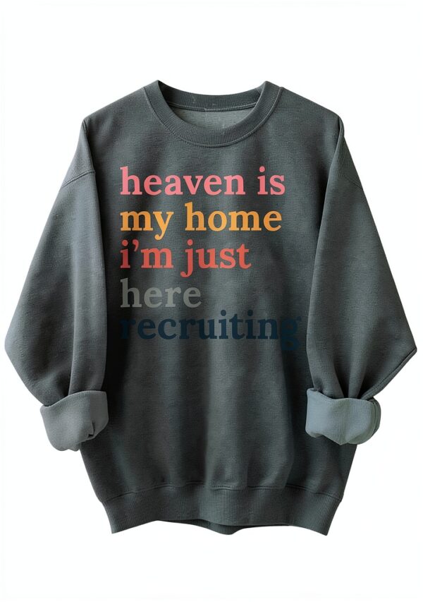 Sweatshirt religieux chrétien Heaven Is My Home Vert XXL
