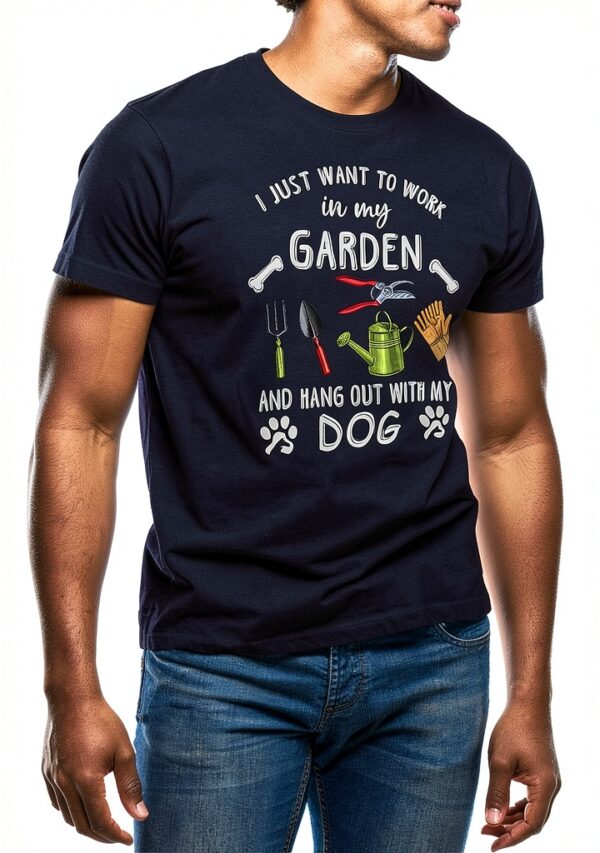 T-shirt Homme GR8Shop Jardin Chien Design Imprimé Qualité