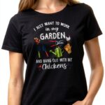 T-Shirt Femme GR8Shop Jardin Poulets Blanc Noir Rose-0