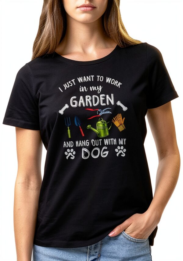 T-shirt Femme GR8Shop Jardin Chien Design Imprimé Confort