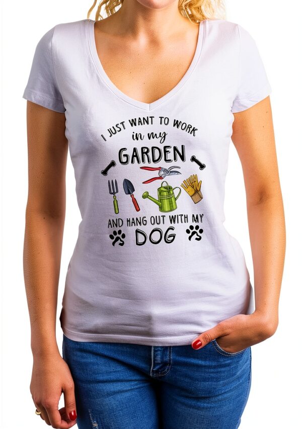 GR8Shop Chemise Femme V Col Blanc Manche Courte Jardin