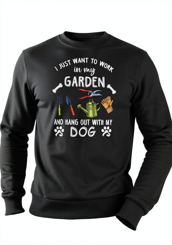 Sweatshirt GR8Shop Jardin Chien Unisex Confortable Blanc