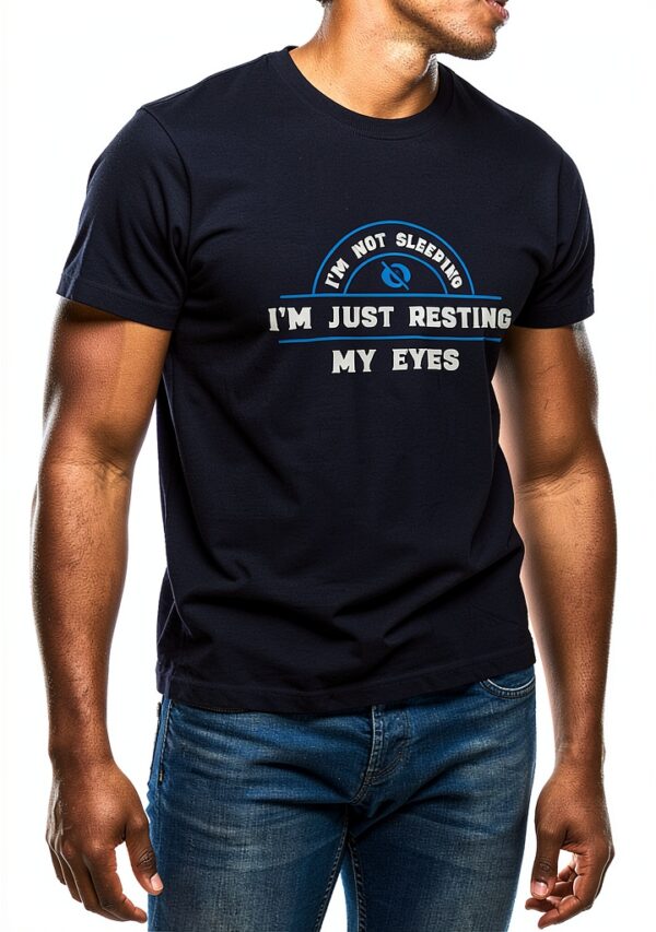 T-shirt Homme GR8Shop Bleu Marine Fun Resting Eyes 3XL