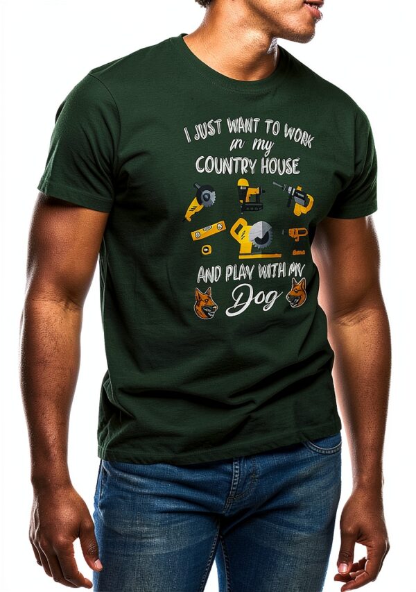 T-shirt GR8Shop Country House Dog Homme Blanc M