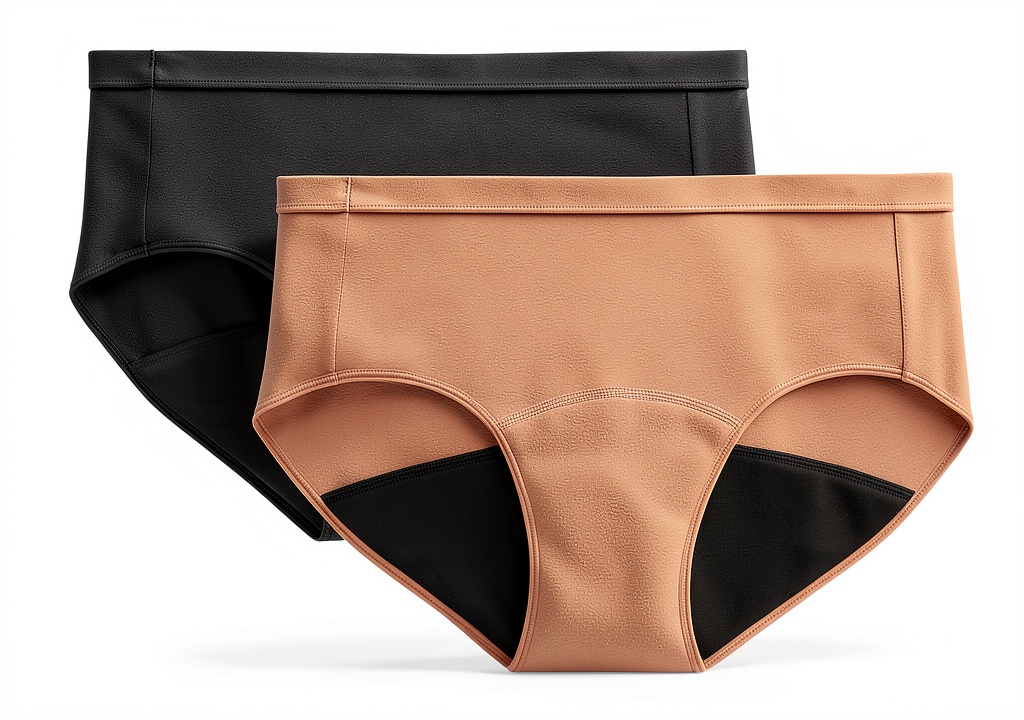 Femme portant des sous-vêtements menstruels Hanes dans un cadre quotidien