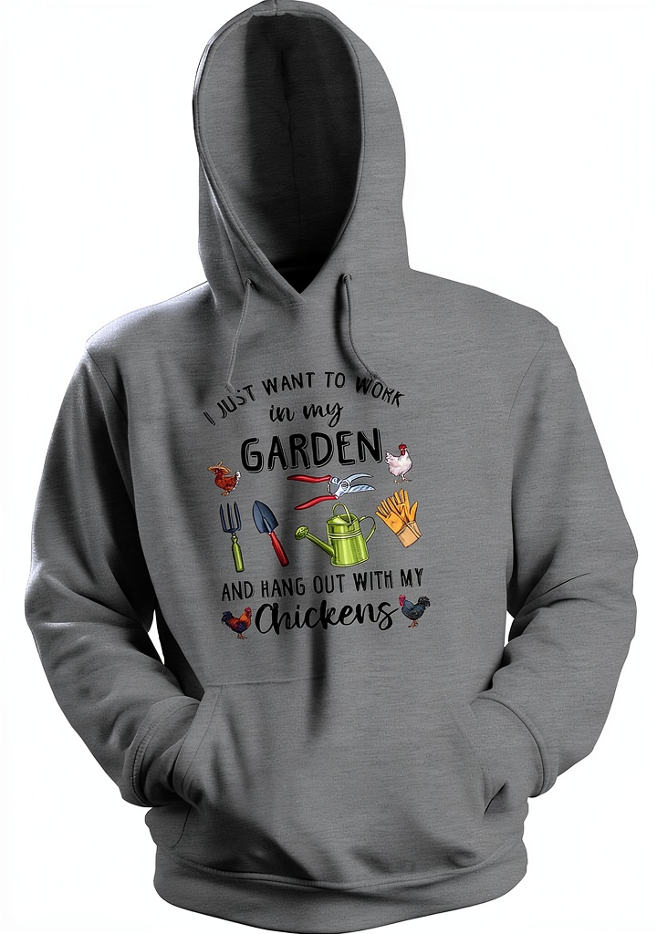 Sweat à capuche GR8Shop gris avec message jardinage