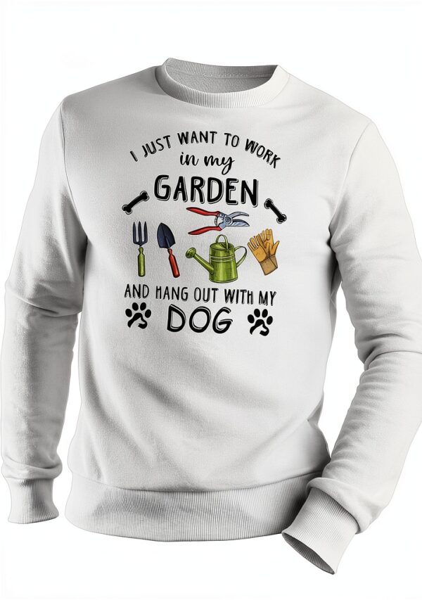 Sweat GR8Shop Jardin Chien Unisex Confortable Blanc Noir