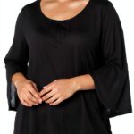 Veste manche 3/4 coupe lâche vêtement femme confortable-0
