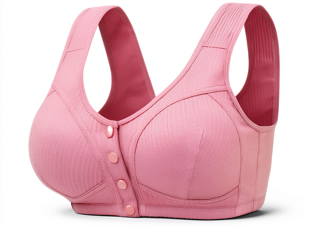 Femme portant le soutien-gorge de sport d'allaitement en bleu clair lors d'une séance de yoga