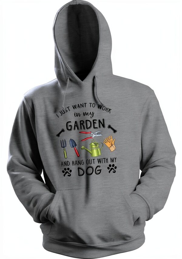 Sweat à capuche GR8Shop jardinage chien unisex gris