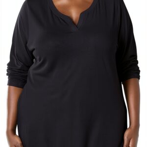 Just My Size Col V Femme Tissu Doux Longueur Plus-0