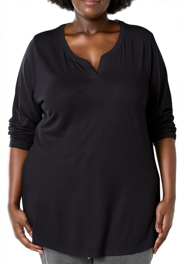 Just My Size Col V Femme Tissu Doux Longueur Plus-0