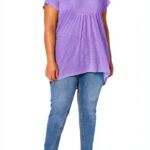 Just My Size T-shirt Femme Polyester Rayonne Col V Manche-0