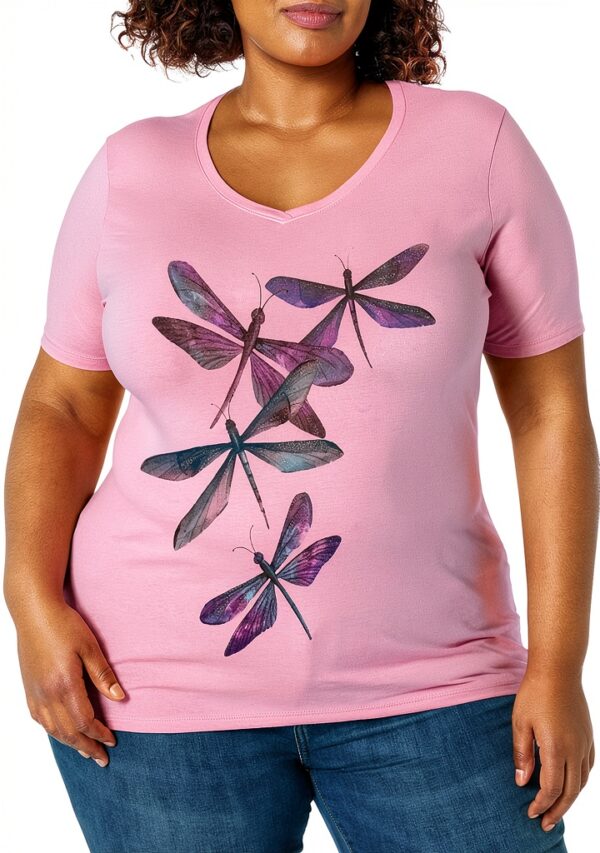 Just My Size T-shirt Femme Col V Côtelé Confort Sans-0