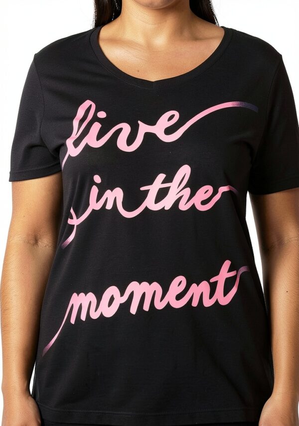 Just My Size Activewear T-shirt Femme Col V Côtelé Confort-2