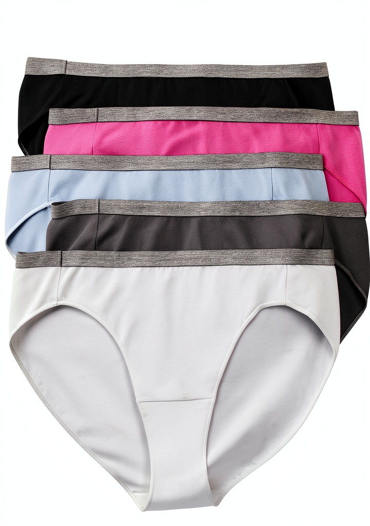 Culotte Hanes en coton montrant la coupe bikini et les coloris disponibles