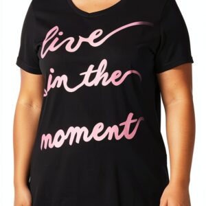 Just My Size Activewear T-shirt Femme Col V Côtelé Confort-0