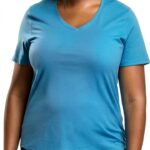 Just My Size T-shirt femme coton col V rose-0