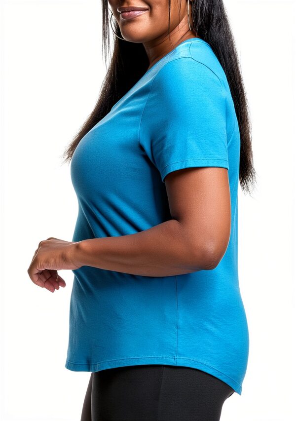Just My Size T-shirt femme coton col V rose-2