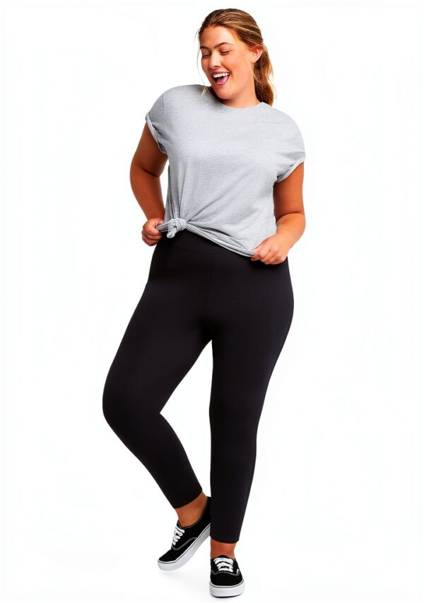 Just My Size Legging Femme Noir Taille Élastique 3X-5X Coton-5