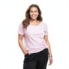 Just My Size T-shirt femme coton col V rose-3