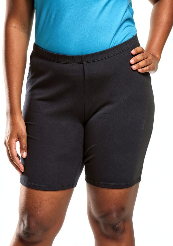 Just My Size Short Femme Noir 4X-5XL Coton Stretch Taille Élastique-0