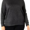 Sweatshirt femme Just My Size Activewear Ardoise Chinée coupe ample-0
