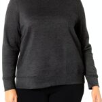 Sweatshirt femme Just My Size Activewear Ardoise Chinée coupe ample-0