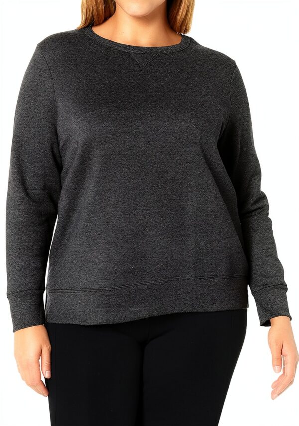 Sweatshirt femme Just My Size Activewear Ardoise Chinée coupe ample-0
