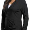 Veste zippée Just My Size Activewear femme tissu léger noir taille 5X-2