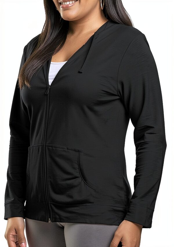 Veste zippée Just My Size Activewear femme tissu léger noir taille 5X-2