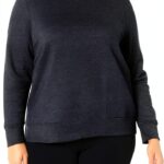 Sweatshirt femme Just My Size OJ288 polaire couleur Navy Heather-0