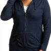 Veste à capuche femme Just My Size OJ168 – Flammé léger Bleu Marine-0