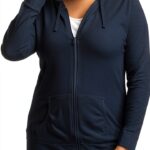 Veste à capuche femme Just My Size OJ168 – Flammé léger Bleu Marine-0
