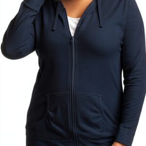 Veste à capuche femme Just My Size OJ168 – Flammé léger Bleu Marine-0