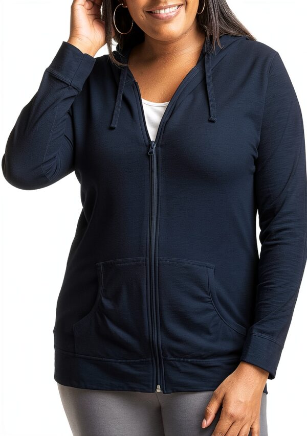 Veste à capuche femme Just My Size OJ168 – Flammé léger Bleu Marine-0